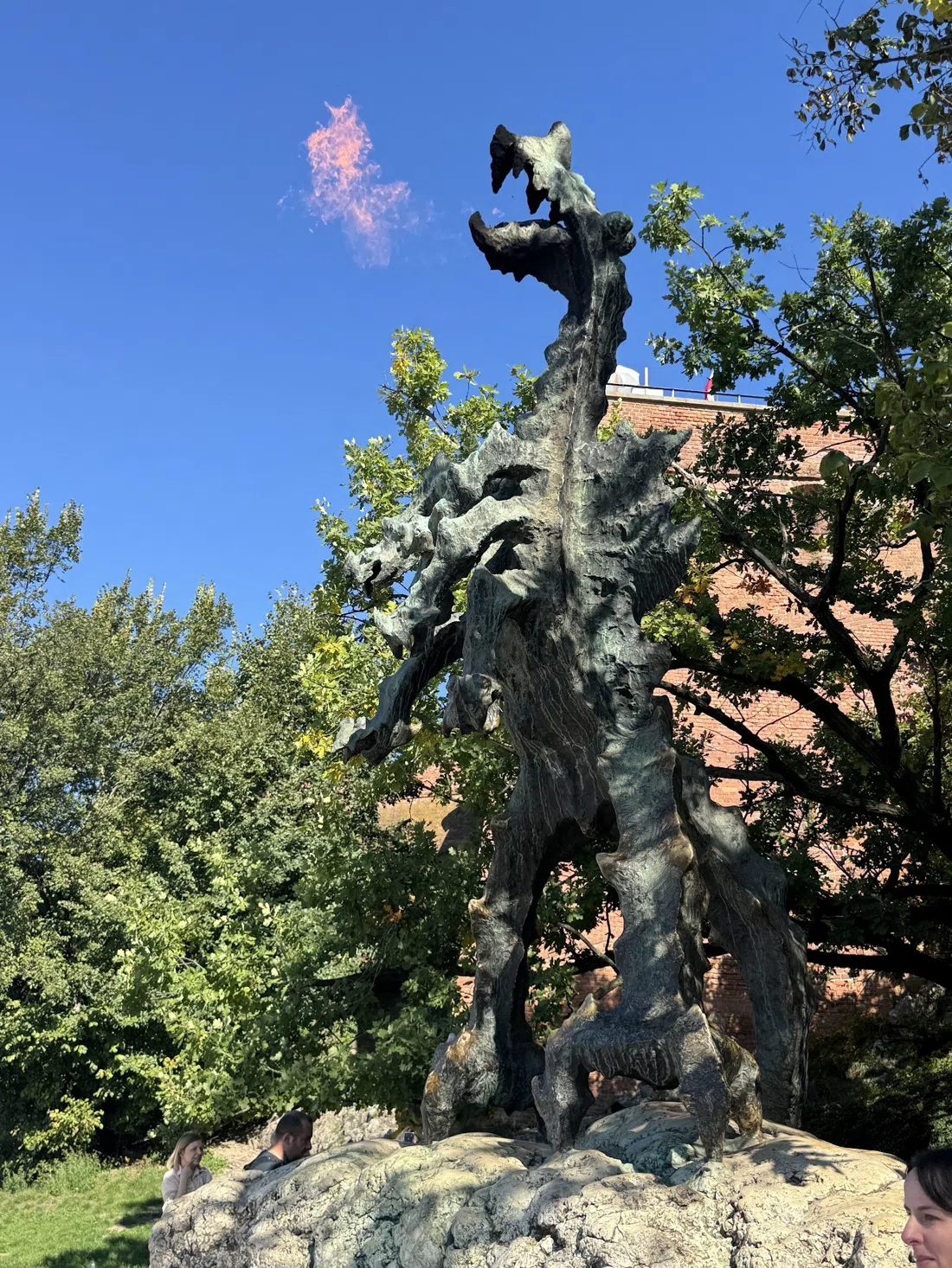 Smok Wawelski (Wawel Dragon) statue & Vistula Boulevards, Krakow